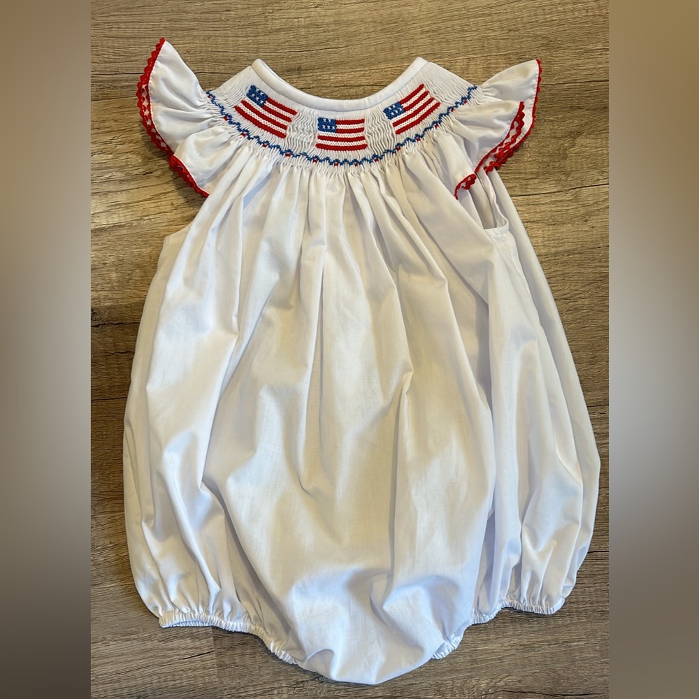 Southern sunshine smocked bubble romper